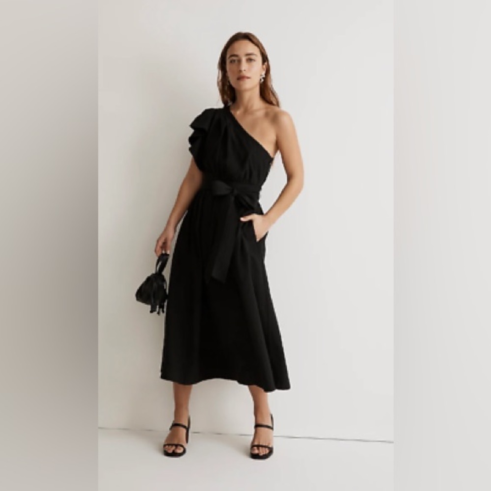 Madewell Ruffled One-Shoulder Midi Dress